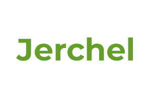 Schriftzug "Jerchel" in grün auf weißem Grund