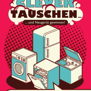 Flyer zur Aktion "Jetzt clever tauschen" der Landesenergieagentur Sachsen-Anhalt