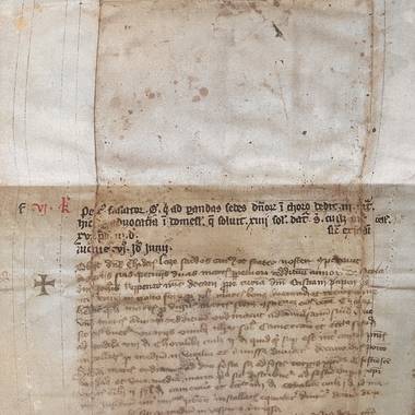 Doppelblatt aus dem verschollenen Memorienverzeichnis des Stifts St. Nicolai