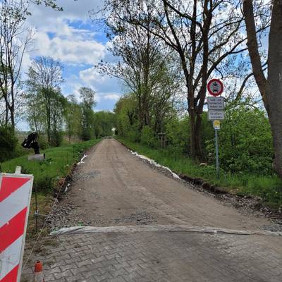 Aufnahme des Rad- und Wirtschaftsweges Schleuß zu Beginn der Bauarbeiten