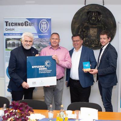 Überreichung des „Effizienzsiegels für Energiegewinner in Sachsen-Anhalt“ an die TechnoGuss GmbH