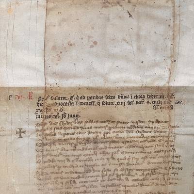 Doppelblatt aus dem verschollenen Memorienverzeichnis des Stifts St. Nicolai